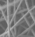 Scientists report development of a plastic that is 10 times more stretchable than that of the original material. Above is a micrograph of the electrospun nano-sized fibers.