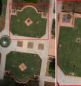 Example of an image collected by the Mini ModPOD system with red box outlining area shown blown up in the image on the right. These images show that individuals on the ground are easily distinguishable as people separate from other objects. Example of an image collected by the Mini ModPOD system with red box outlining area shown blown up in the image on the right. These images show that individuals on the ground are easily distinguishable as people separate from other objects.