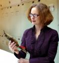 Smithsonian researcher Helen James studies a specimen of the now-extinct Kioea at the National Museum of Natural History in Washington, D.C.