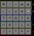 While brain activity was recorded, subjects were shown five categories of objects, with five examples within each category. Each object was presented in different sizes and orientations. While brain activity was recorded, subjects were shown five categories of objects, with five examples within each category. Each object was presented in different sizes and orientations.