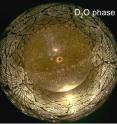Located two kilometers underground in a nickel mine in Ontario, the Sudbury Neutrino Observatory consists of a 12-meter-diameter acrylic vessel filled with 1,000 tons of ultrapure heavy water. It is surrounded by almost 10,000 light-sensitive photomultiplier tubes.