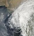 NASA's MODIS instrument on the Aqua satellite captured this stunning visual image of Tropical Cyclone Phyan making landfall north of Mumbai on Nov. 11 at 0845 UTC (3:45 ET). NASA's MODIS instrument on the Aqua satellite captured this stunning visual image of Tropical Cyclone Phyan making landfall north of Mumbai on Nov. 11 at 0845 UTC (3:45 ET).
