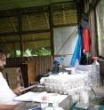 Matthew Nolte, a 2007 graduate of Cornell College, conducts research in Peru's Tambopata National Reserve in 2005.