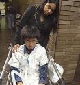 As demonsrated by students Hanlin Wan and Swarnali Sengupta, the ICU MOVER can serve as a wheelchair and "catch" a walking patient who needs to sit down immediately because of fatigue or a sudden change in his or her medical condition.