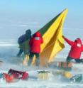 Researchers set up a field camp in Antarctica.