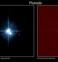The two known and named plutoids are Pluto and Eris. Plutoids are celestial bodies in orbit around the Sun at a distance greater than that of Neptune that have sufficient mass for their self-gravity to overcome rigid body forces so that they assume a hydrostatic equilibrium (near-spherical) shape, and that have not cleared the neighbourhood around their orbit.
