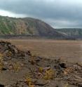 The sparsely vegetated Kilauea Iki Trail crosses the floor of a volcanic crater that was filled with molten lava in in late 1959. Today the University of Chicago's Nicolas Dauphas and his associates use samples collected from the crater to learn how minerals and elements separate as magma cools and hardens.