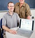 Chemistry professor Zaida Luthey-Schulten (standing) and graduate student Elijah Roberts collaborated on the study of ribosome sequence and structure.