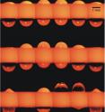 A new technique for creating liquid lenses with water and sound could enable a new generation of low cost, lightweight, energy efficient cameras. This series of time-lapse photos shows how the lens, made up of two droplets of water vibrating at a high speed, changes shape and, in turn, moves in and out of focus. The time between frames is four milliseconds.