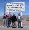 Iraqi government officials have toured two operating radioactive waste disposal facilities in locations with a climatic and geohydrologic conditions similar to those in Iraq. Here John Cochran (second from left) leads a tour of the Nevada Test Site.