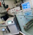 In a test chamber, researchers investigate what kind of particles laser printers release into the ambient air.