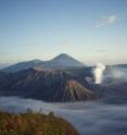 This is Mount Bromo, an active volcano in East Java, Indonesia.