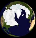 The picture shows the maximum ice distribution  on the northern hemisphere during the last ice age. By controlling emissions of fossil fuels we may be able to delay the start of the next ice age for 500,000 years, new research shows.