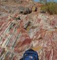 This is a banded rock formation in Pilbara Craton, West Australia.