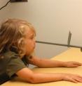 A young patient undergoes vision therapy at the University Eye Institute at the University of Houston.