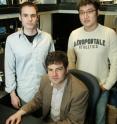 Authors of the research article, which was featured on the cover of the April issue of Nature Phonics, are Christopher Barsi and Wenjie Wan, standing, and Jason Fleischer, seated.