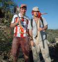 Much of the new data comes from a trench dug out of low-lying hills in northeastern Mexico at a site called El Peñon. A group of Princeton undergraduates, including Richard Lease (left) and Steven Andrews (right), accompanying Princeton Professor Gerta Keller on a field trip to Mexico in 2004 excavated the area and uncovered the new evidence. Keller and her team have been analyzing that evidence for the last several years.