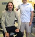 Here are Christopher Farwell, left, and David Valentine in their UCSB lab.