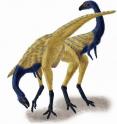This image shows a reconstruction of <i>Limusaurus</i> with no evidence of feather structures.