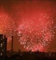 This picture shows a spectacular fireworks display on July 4, 2008, over New York City's East Village. This picture shows a spectacular fireworks display on July 4, 2008, over New York City's East Village.