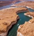Lake Powell in Utah is one of one of several massive Colorado River reservoirs that could be severely depleted in the coming decades as a result of warming temperatures in the West, according to a new study led by the University of Colorado at Boulder.