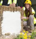 Professor Pete Walker and Dr. Katharine Beadle are investigating the use of straw bales as a low carbon building material.