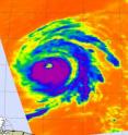 AIRS captured Hurricane Bill's cold clouds with infrared imagery on Aug. 18 at 12:35 p.m. EDT. The infrared revealed very cold high clouds, indicating a powerful hurricane.