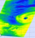 NASA's Aqua satellite AIRS and AMSU instrument data created a microwave image of Hurricane Linda on Sept. 10 at 6:41 a.m. EDT. The cold areas in this image (yellow-green) indicate where there is precipitation or ice in the cloud tops. The microwave image suggests cold, high thunderstorms, and a partial opening in her eyewall.