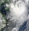 NASA's Terra satellite captured Tropical Storm Koppu on September 13 using infrared imagery from the moderate imaging spectroradiometer instrument and it revealed a well-organized tropical storm near the southeastern China coast.