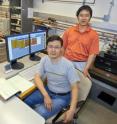 Junqiao Wu (sitting) led a team that included Jinbo Cao (Standing) which demonstrated that phase inhomogeneity in correlated electron materials can be created through the application of external strain.