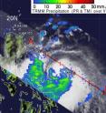 NASA's Tropical Rainfall Measuring Mission satellite captured an image of Parma's rains already affecting the Philippines on October 2 at 00:43 UTC, 8:43 a.m. local Manila Time (8:43 p.m. EDT, Oct. 1). The center is located near the yellow, green areas, which indicate rainfall between 20 and 40 millimeters (.78 to 1.57 inches) per hour.