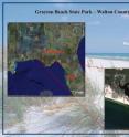 This is a map and aerial photo of Grayton Beach State Park's Western Lake, another of the roughly two dozen coastal lakes in Northwest Florida's Walton County and one of the numerous field-work sites for Florida State University geologists.