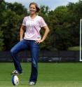 Jessica K. Witt, an assistant professor of psychological sciences who studies perception in athletes, found that performance influences perception when a person kicks a football through goal posts. Her study shows that people kicking field goals will see a smaller goal after unsuccessful attempts, while those who kick better will judge the goal posts to be farther apart and the crossbar lower to the ground.