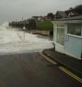 This image shows flooding at Gurnard on the Isle of Wight, UK.
