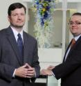 Stuart Graham (left) and Matthew Higgins, assistant professors in Georgia Tech’s College of Management, recommend that lawmakers consider increasing the length of time brand-name drugs are on the market before generic drugs can enter.