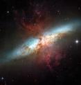 M82, also known as the Cigar Galaxy, lies 12 million light-years away in the constellation Ursa Major. Fermi’s LAT and the ground-based VERITAS observatory have detected diffuse gamma rays from the galaxy’s core, which produces stars at a rate ten times faster than our entire galaxy.