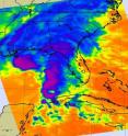 NASA's Aqua satellite captured cold thunderstorm cloud tops of Ida in this infrared image from Nov. 9. Ida's clouds and rains have spread over Louisiana, Mississippi, Alabama, Tennessee, Georgia and Florida as its center approaches the coast.