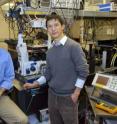 James Schuck and Zhaoyu Zhang at the Molecular Foundary fabricated nano-sized antennae from four equilateral triangles of gold that were lithographically patterned to create a "cross" geometry.  These bowtie-shaped antennae function as nano color sorters, able to capture, filter and steer light at the nanoscale.