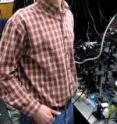 This is postdoctoral researcher Greg Fuchs in the lab of UCSB's Center for Spintronics and Quantum Computation.