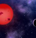 The super-Earth GJ 1214b, which has 6.5 times the mass of our Earth, orbits its star once every 38 hours at a distance of only 1.3 million miles. Astronomers estimate the planet's temperature to be about 400 degrees Fahrenheit. Although warm as an oven, it is still cooler than any other known transiting planet because it orbits a very dim star. Since GJ1214b crosses in front of its star, astronomers were able to measure its radius, which is about 2.7 times that of Earth. This makes GJ1214b one of the two smallest transiting worlds astronomers have discovered to date. The super-Earth GJ 1214b, which has 6.5 times the mass of our Earth, orbits its star once every 38 hours at a distance of only 1.3 million miles. Astronomers estimate the planet's temperature to be about 400 degrees Fahrenheit. Although warm as an oven, it is still cooler than any other known transiting planet because it orbits a very dim star. Since GJ1214b crosses in front of its star, astronomers were able to measure its radius, which is about 2.7 times that of Earth. This makes GJ1214b one of the two smallest transiting worlds astronomers have discovered to date.