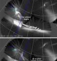 This three frame animation of THEMIS/ASI images shows auroras colliding on Feb. 29, 2008.