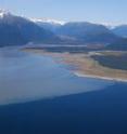 A glacier river plume enters the marine environment in Berner's Bay near Juneau, Alaska.