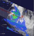 NASA and JAXA's Tropical Rainfall Measuring Mission, or TRMM satellite showed Edzani's eastern side still had some areas of heavy rainfall (red) at ~2 inches/hr. Most of the rainfall was east of the center and was between .7 and 1.6 inches/hr (light green). The TRMM analysis also showed that the western side of the storm's circulation is open, and no convection is happening.