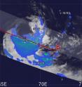 NASA and the Japanese Space Agency's Tropical Rainfall Measuring Mission or TRMM satellite showed Edzani's eastern side still had some areas of heavy rainfall (red) at ~2 inches/hr. Most of the rainfall was east of the center and was between .7 and 1.6 inches/hr (light green). The TRMM analysis also showed that the western side of the storm's circulation is open, and no convection is happening.