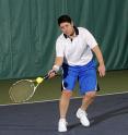 Patients need to get out of the house to gain the benefit from knee replacement surgery and avoid weight gain, according to a University of Delaware study. Paul Baumbach, a patient at UD's Physical Therapy Clinic, plays tennis as part of his exercise program for his new right knee. Patients need to get out of the house to gain the benefit from knee replacement surgery and avoid weight gain, according to a University of Delaware study. Paul Baumbach, a patient at UD's Physical Therapy Clinic, plays tennis as part of his exercise program for his new right knee.