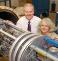 Professor Gerry McCormac and Dr Paula Reimer pictured in the 14 Chrono Centre at Queen's University Belfast. Staff at the Centre have been involved in the creation of a new calibration curve, which extends back 50,000 years.