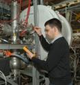 Michael Block, head of the research team, sets up the ion trap Shiptrap at GSI, where, for the first time, the mass of a super heavy element was measured. The measurement of nobelium (element 102) yielded an unprecedented accuracy. Michael Block, head of the research team, sets up the ion trap Shiptrap at GSI, where, for the first time, the mass of a super heavy element was measured. The measurement of nobelium (element 102) yielded an unprecedented accuracy.