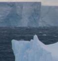 A close-up view of Antarctic icebergs as photographed from the
Scripps Institution of Oceanography research vessel <i>Roger Revelle</i>. Credit:
Jim Swift, Scripps Institution of Oceanography at UC San Diego.