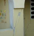The team recorded widespread damage, including this failed column at Union School in Port-au-Prince.