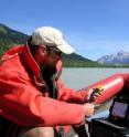 This is Northern Arizona University geographer Erik Schiefer in British Columbia studying glacier melt.